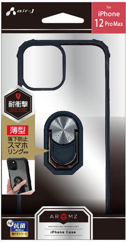 iPhone12 Pro Max用 耐衝撃リング付きフレーム背面ケース [抗菌仕様 